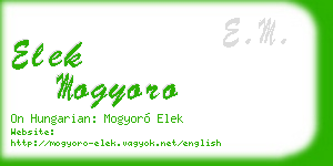 elek mogyoro business card