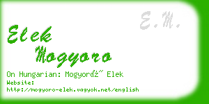 elek mogyoro business card